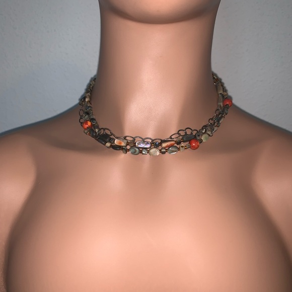 Silpada Jewelry - Silpada Vintage Sterling & Coral, Abalone & Shell *FIESTA FUN Necklace
